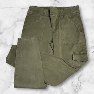 Spanx Stretch Twill Ankle Cargo Pants olive green soft sage green color size 1X